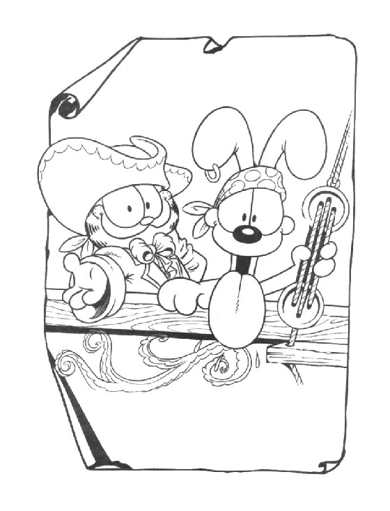 coloriage garfield le corsaire